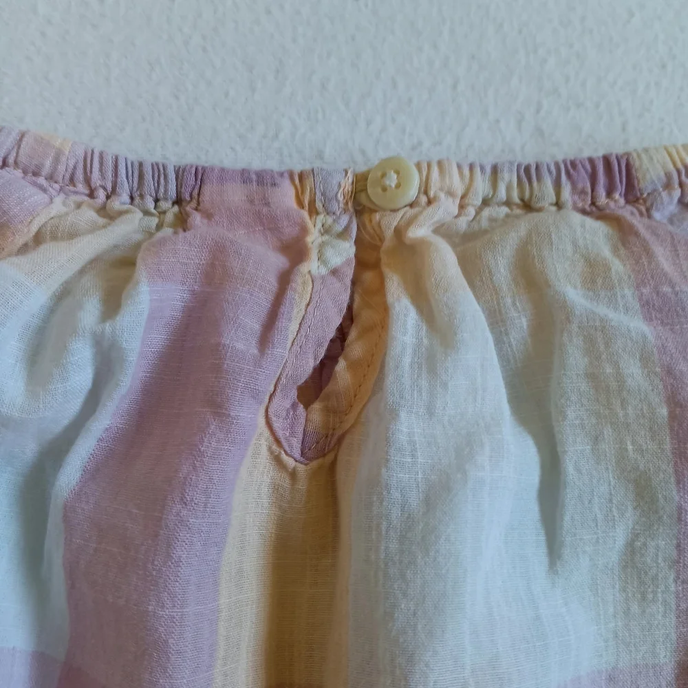 Old Navy Sz 18-24M Plaid 100% Cotton Top